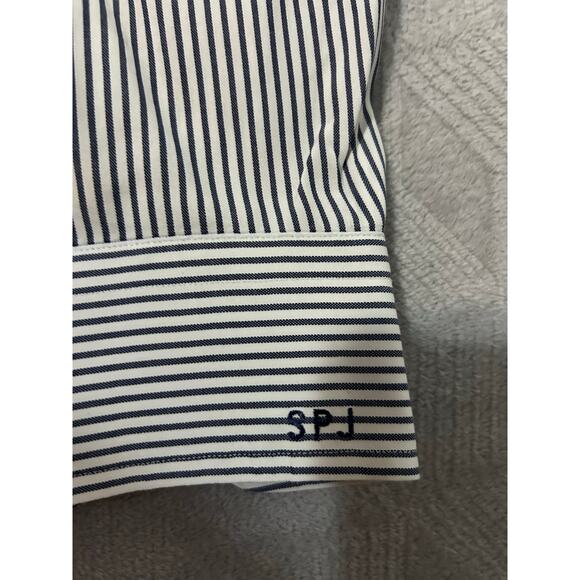 Jos A Banks Gray Striped Men 17-33 Minogrammed SPJ Left Cuff - Picture 8 of 8